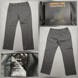 Copper & Oak Endurance Men's Pants 34x30 Gray Performance Stretch‎ Comfort Waist